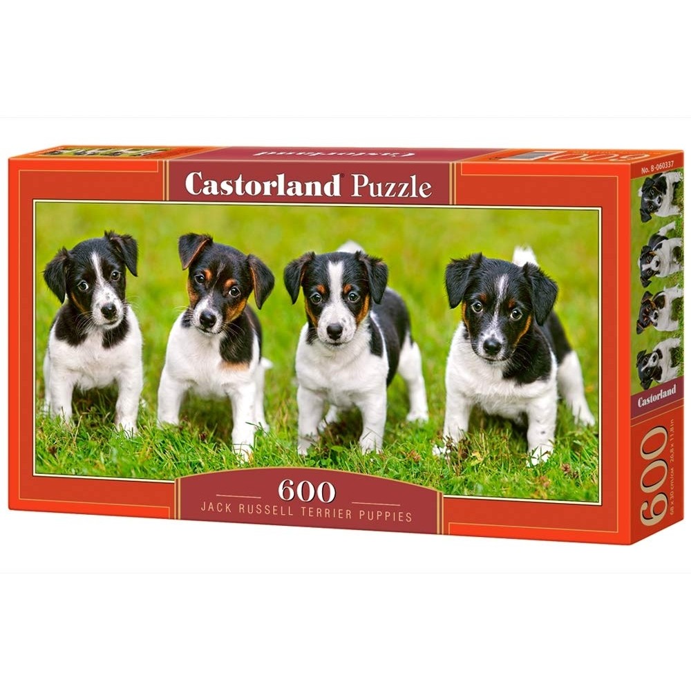 Παζλ Castorland 600 κομμάτια - Κουτάβια - Jack Russell Terrier