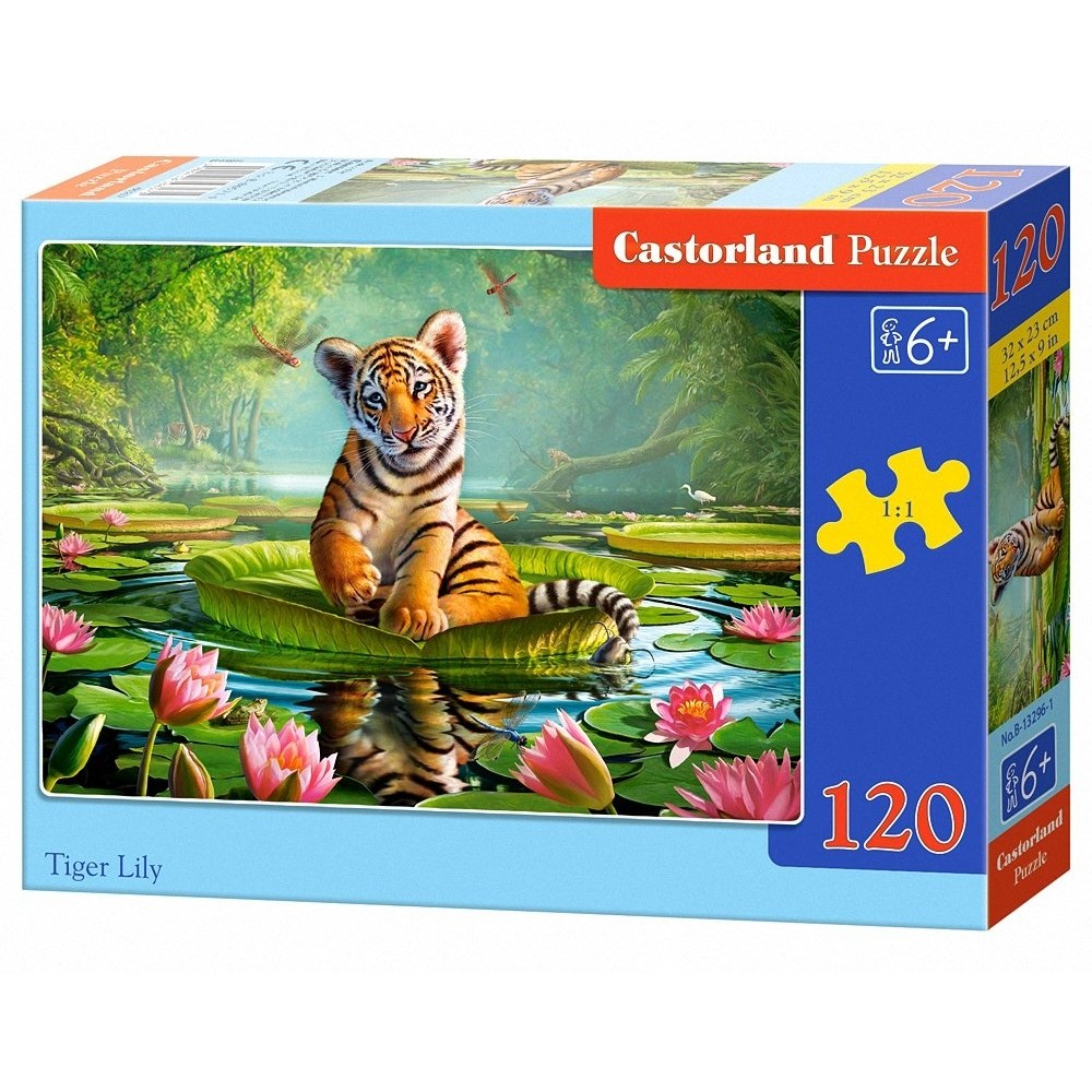 Παζλ Castorland 120 κομμάτια - Τίγρη στο κρίνο