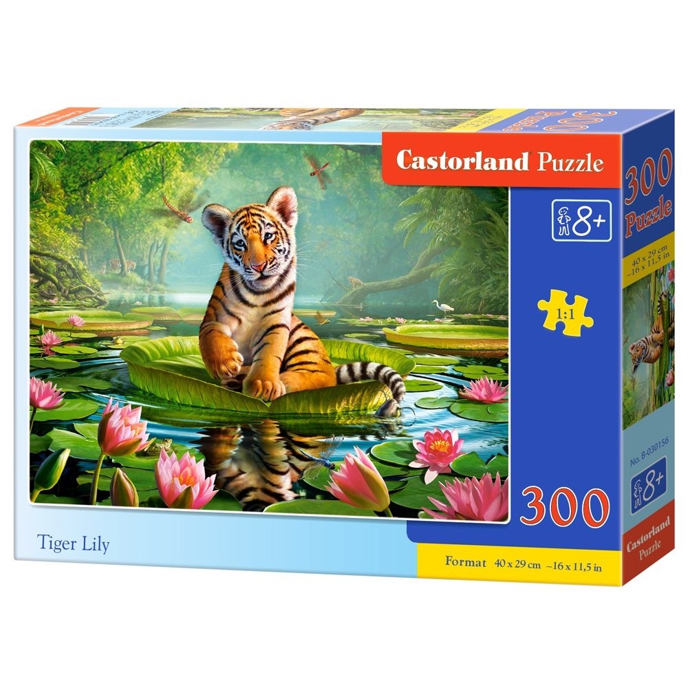 Παζλ Castorland 300 κομμάτια - Τίγρη στο κρίνο