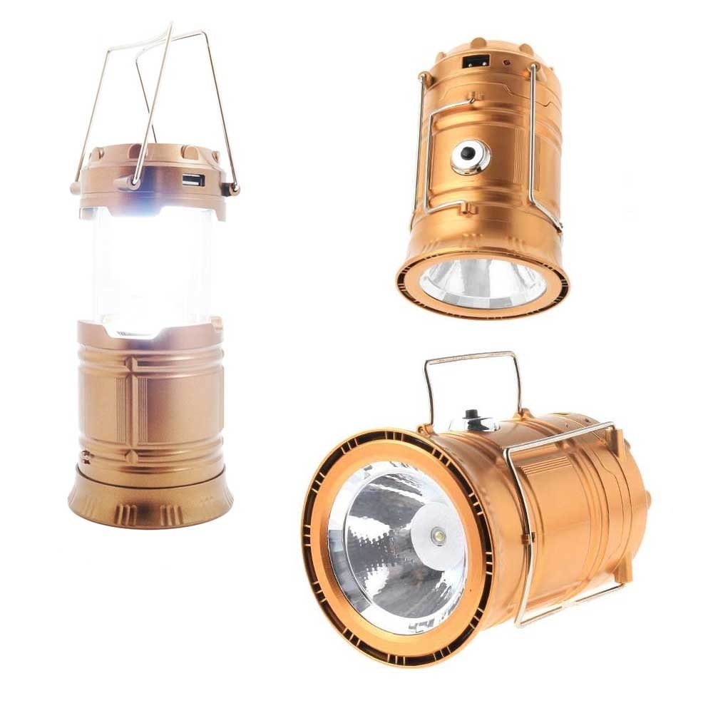 Ηλιακή LED λάμπα για κάμπιγκ + ΦΑΚΟΣ DC-5800T, USB για φόρτιση κινητού τηλεφώνου