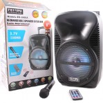 Ενεργό ηχείο FEIYIPU ES-3000A 8" με LED φωτάκια, ασύρματο μικρόφωνο και τηλεχειριστήριο, 50W, ραδιόφωνο FM
