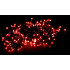 100 τμχ Κόκκινα LED φωτάκια με λευκό διακοσμητικό καλώδιο, τύπου γιρλάντας, 10 μ