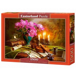 Παζλ Castorland 1500 κομμάτια - Βιολί και λουλούδια
