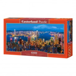 Παζλ Castorland 600 κομμάτια - Λυκόφως πάνω από το Χονγκ Κονγκ