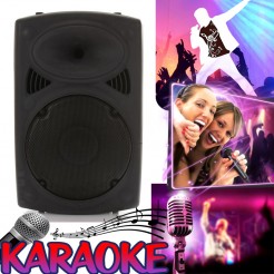 Ισχυρό ηχείο Karaoke EOLUTION BT15A με ενσωματωμένο ενισχυτή - 15 ιντσών μαζί με μικρόφωνο και Bluetooth