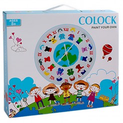 Παιδικό ρολόι τοίχου για χρωματισμό με μπογιές