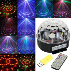 Μουσική disco LED λάμπα με τηλεχειριστήριο και USB στικάκι