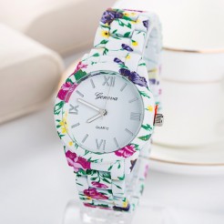 Γυναικείο ρολόι Geneva Flower - άσπρο