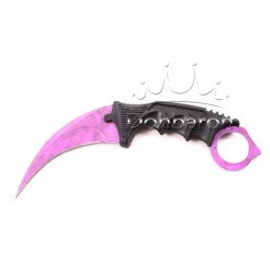 Μαχαίρι τσέπης με καμπύλη λεπίδα καράμπιτ MKnives X-2 με θήκη, ροζ χρώμα, 19 εκ.