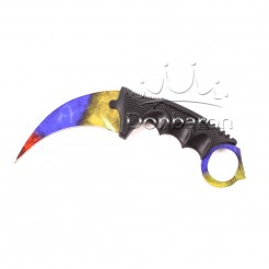 Μαχαίρι τσέπης με καμπύλη λεπίδα καράμπιτ MKnives με θήκη, πολύχρωμο, 19 εκ.