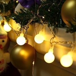 LED φωτάκια για διακόσμηση με μπάλες, 250 εκ., 20 LED, λευκά