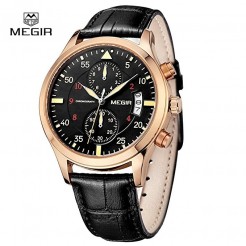 Ανδρικό ρολόι Megir Black Yellow Wear