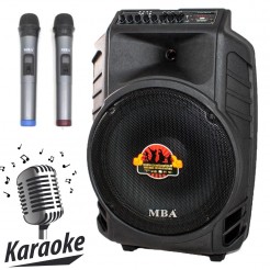 Ενεργό καραόκε ηχείο 15" MBA SA-8900/8800 με δύο ασύρματα μικρόφωνα