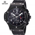 Ανδρικό αθλητικό ρολόι Megir με μαύρο καντράν - 1