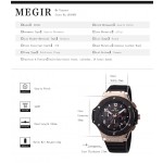 Ανδρικό αθλητικό ρολόι Megir με μαύρο καντράν - 12