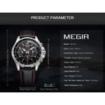 Ανδρικό ρολόι Megir Black Millitary - 8