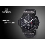 Ανδρικό αθλητικό ρολόι Megir με μαύρο καντράν - 6