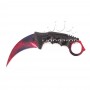 Μαχαίρι τσέπης με καμπύλη λεπίδα καράμπιτ MKnives με θήκη, σκούρο κόκκινο χρώμα, 19 εκ. - 1